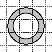 Найдите площадь кольца образованного двумя концентрическими окружностями